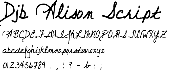 DJB Alison script font